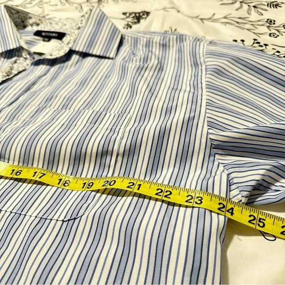 Bogari Men's Size XL Button Up Long Sleeve Shirt Strips‎ with Floral Accents - Picture 5 of 12